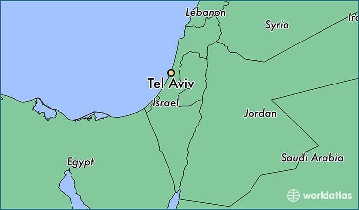 kaart van Tel Aviv wêreld