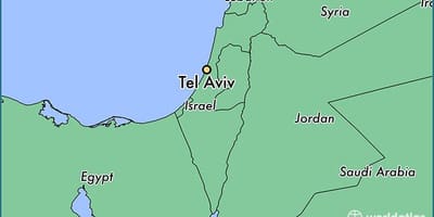 Kaart van Tel Aviv wêreld